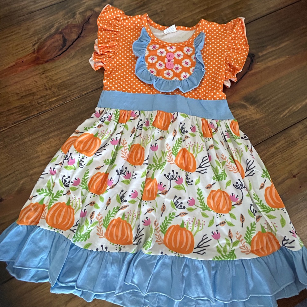 ✨👗Orange and Blue Pumpkin Dress